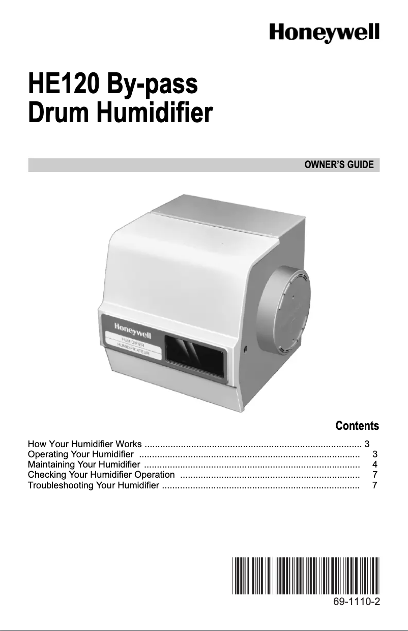 Page 1 de la notice Manuel utilisateur Honeywell HE120