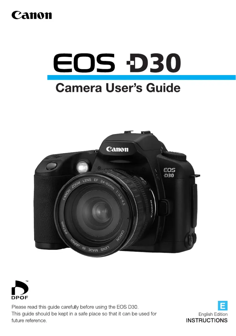 Page 1 de la notice Manuel utilisateur Canon EOS D30