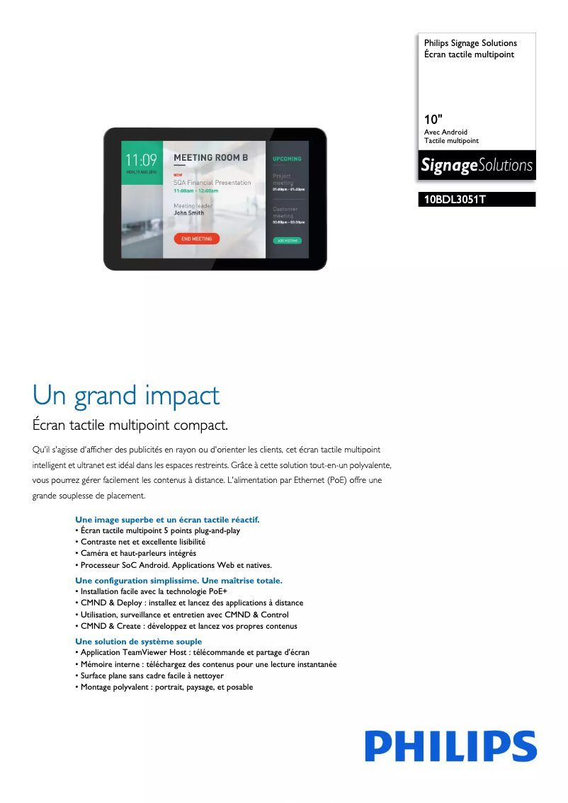 Page n°1 - Fiche technique Philips 10BDL3051T