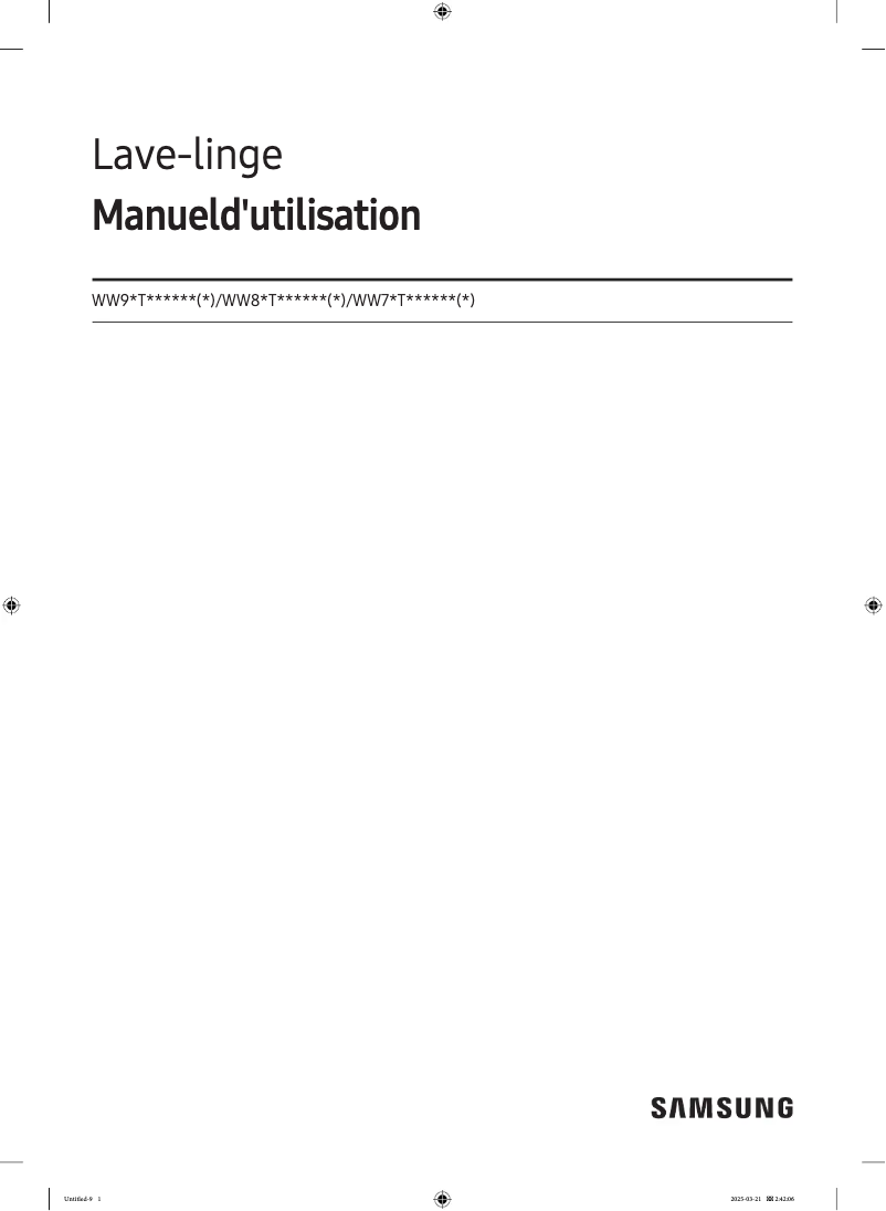 Página 1 del manual Manual de usuario Samsung WW80T634DHE
