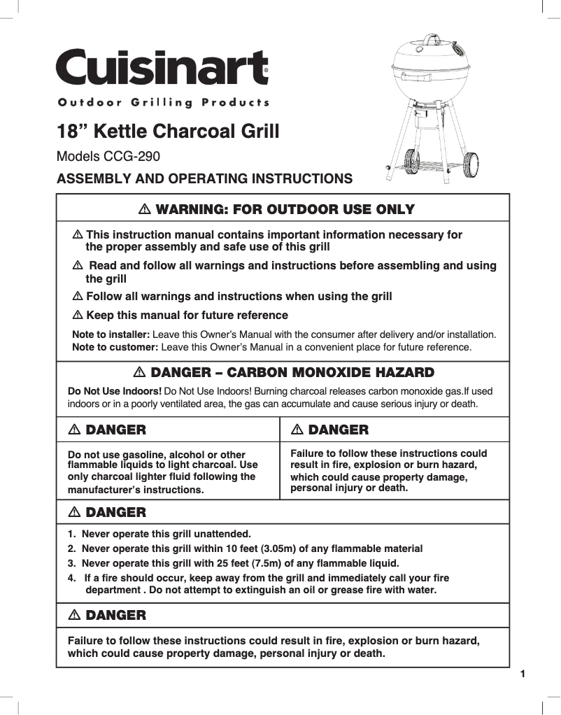 Página 1 del manual Manual de usuario Cuisinart CCG-290