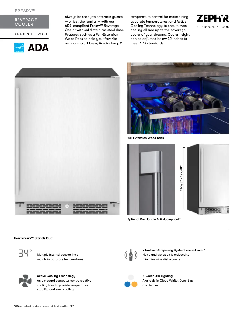 Página 1 del manual Ficha técnica Zephyr Presrv PRB24C01AS-ADA