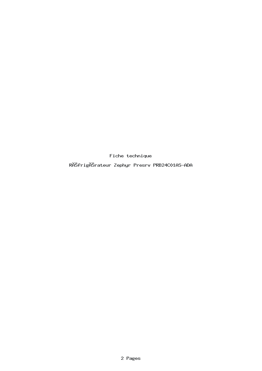 Image de la première page du manuel de l'appareil Presrv PRB24C01AS-ADA