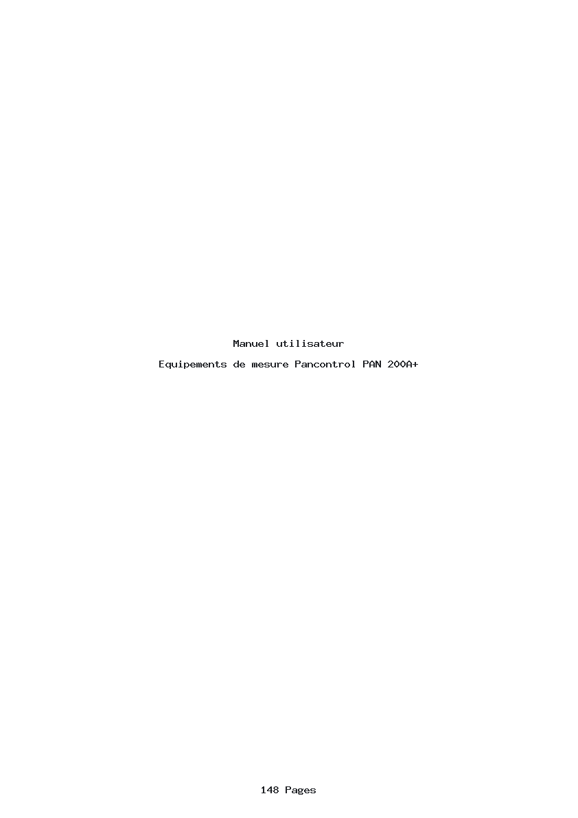 Page 1 de la notice Manuel utilisateur Pancontrol PAN 200A+