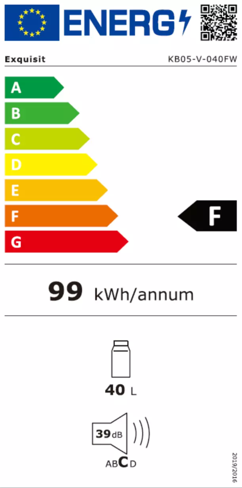 Page 1 de la notice Manuel utilisateur Exquisit KB05-V-040FW