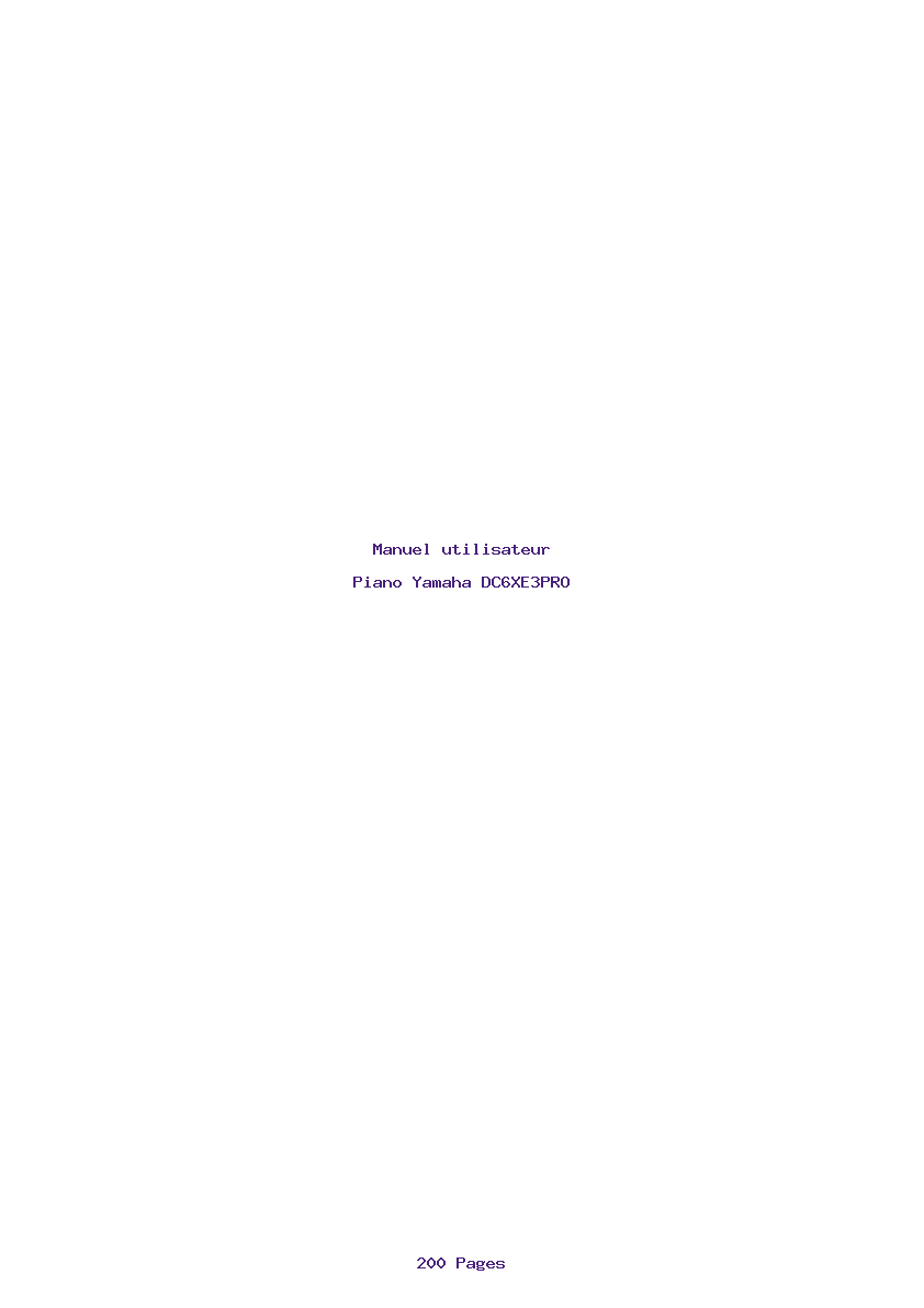 Page 1 de la notice Manuel utilisateur Yamaha DC6XE3PRO