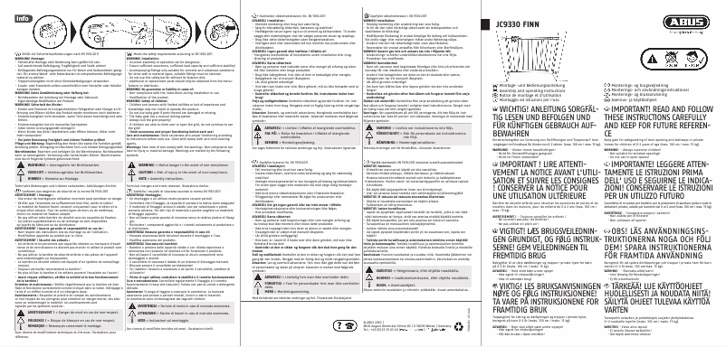 Page 1 de la notice Guide d'installation Abus JC9330
