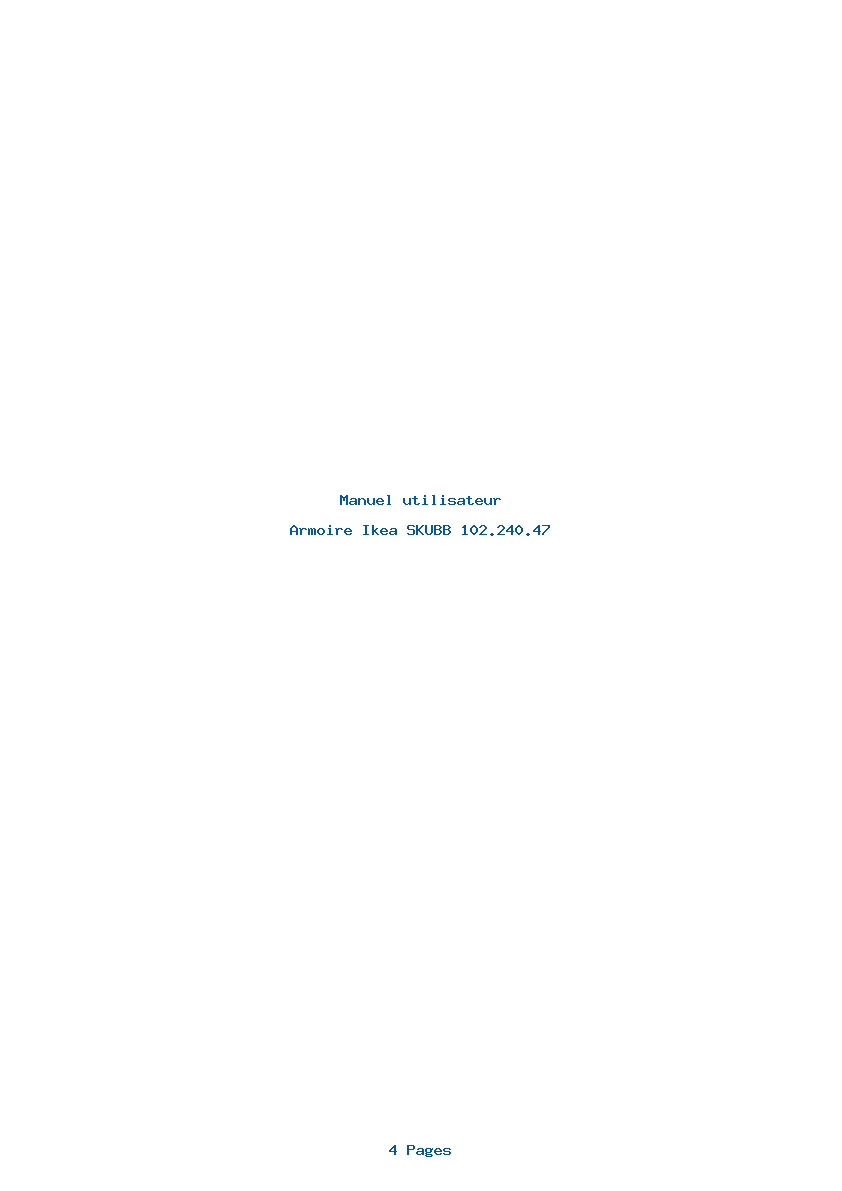 Page 1 de la notice Manuel utilisateur Ikea SKUBB 102.240.47