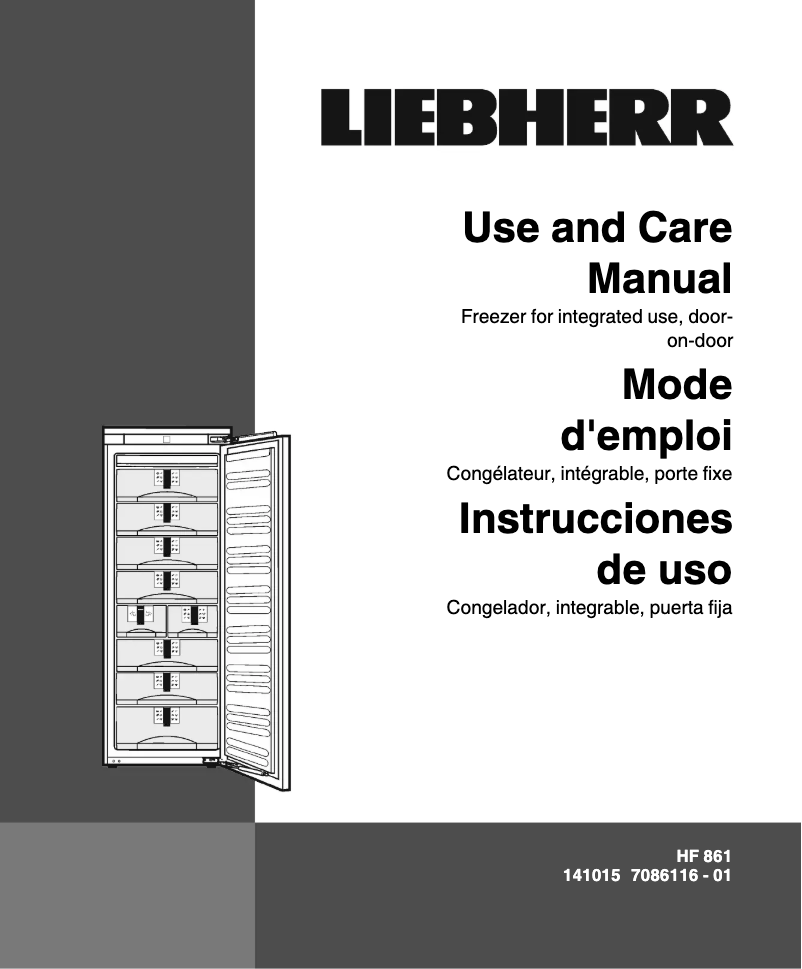 Page 1 de la notice Manuel utilisateur Liebherr HF861