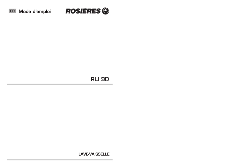 Page 1 de la notice Manuel utilisateur Rosieres RLI 90 RB