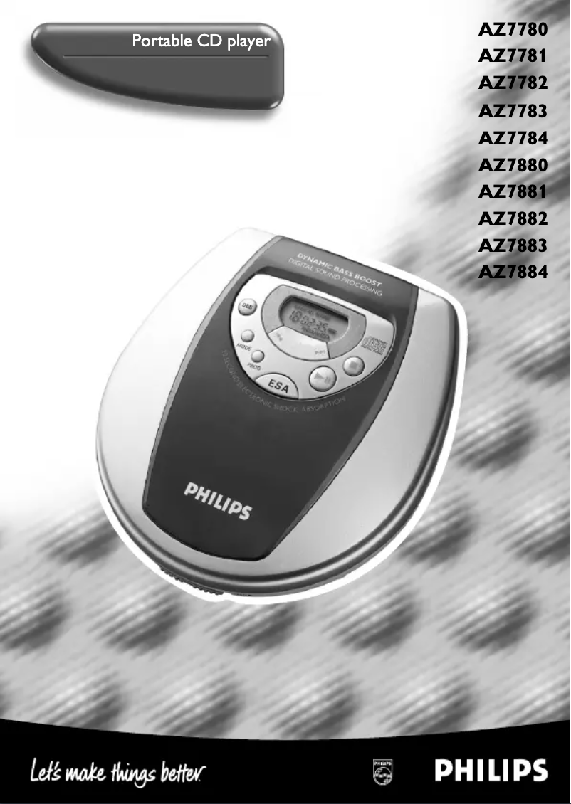 Page 1 de la notice Manuel utilisateur Philips AZ7781