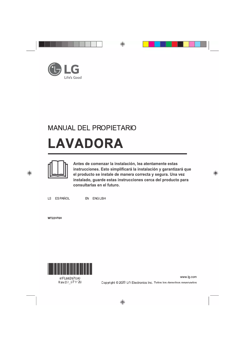 Page 1 de la notice Manuel utilisateur LG WT22VT6H