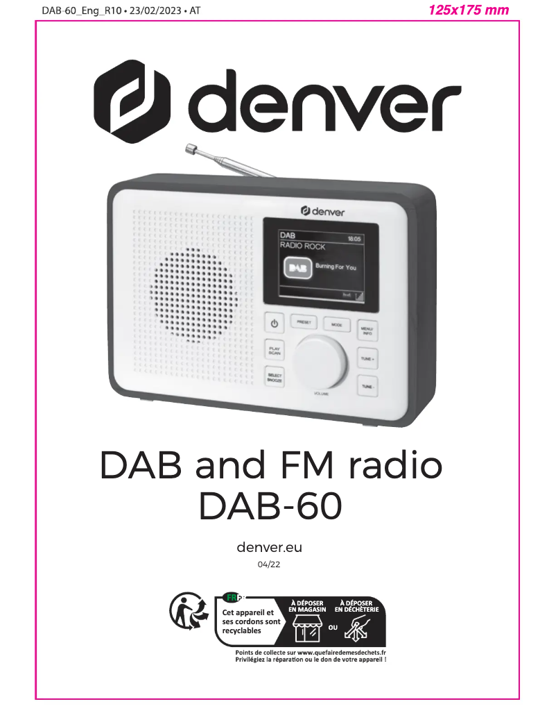 Página 1 del manual Manual de usuario Denver DAB-60