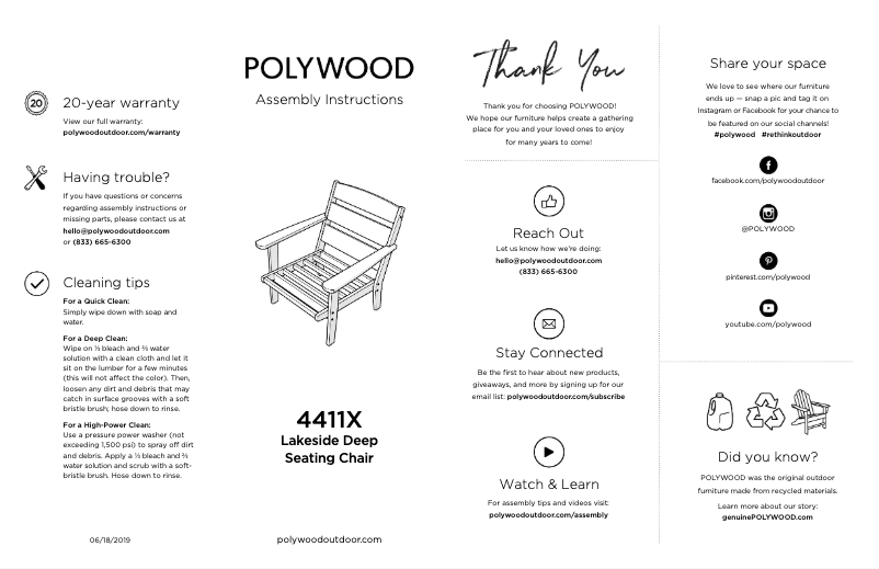 Page 1 of the manual User Manual POLYWOOD 4411X