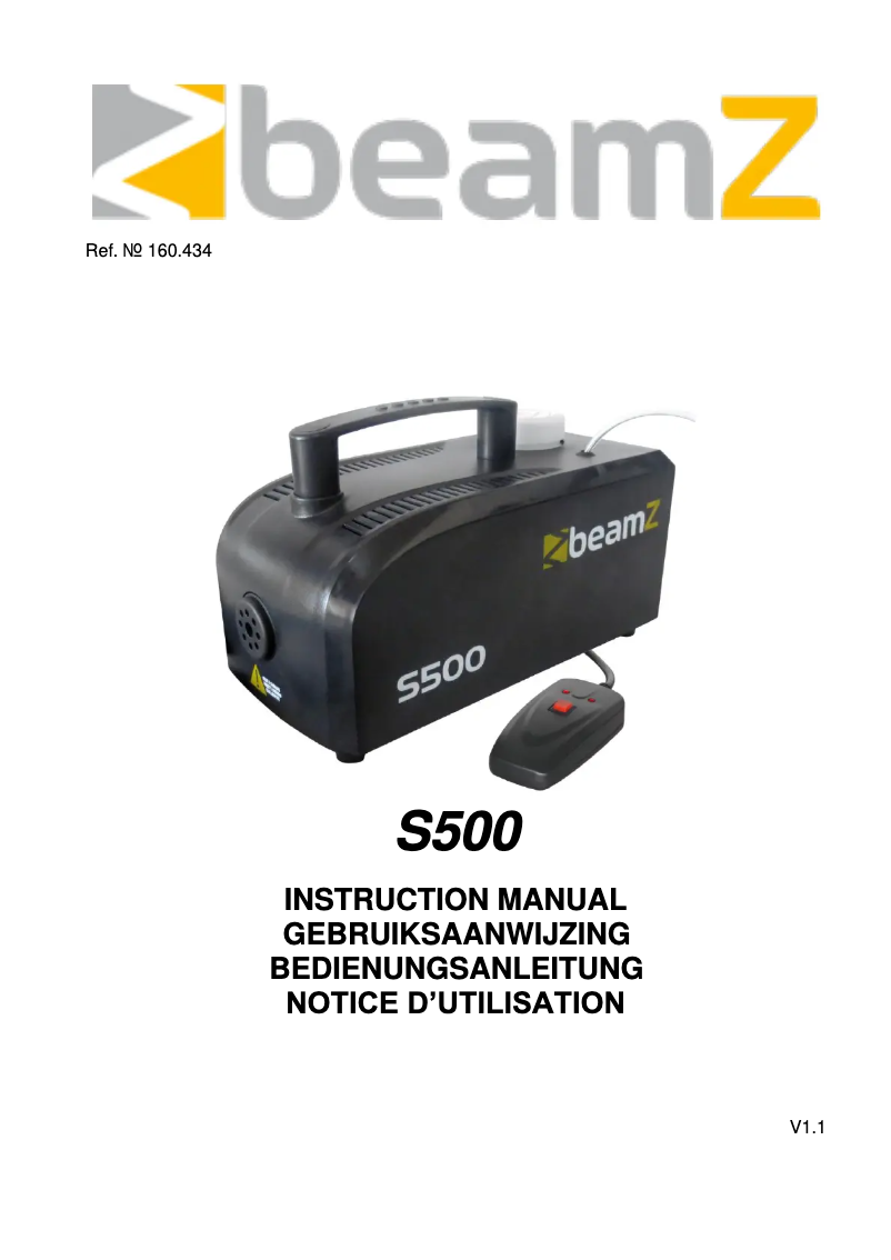 Page 1 de la notice Manuel utilisateur BeamZ S500 160.434