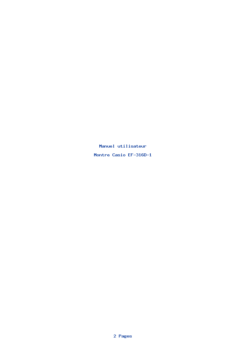 Page 1 de la notice Manuel utilisateur Casio EF-316D-1