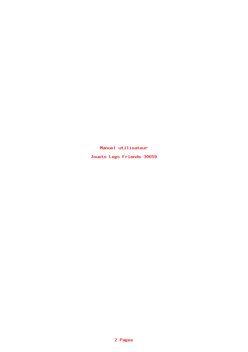 Page 1 de la notice Manuel utilisateur Lego Friends 30659