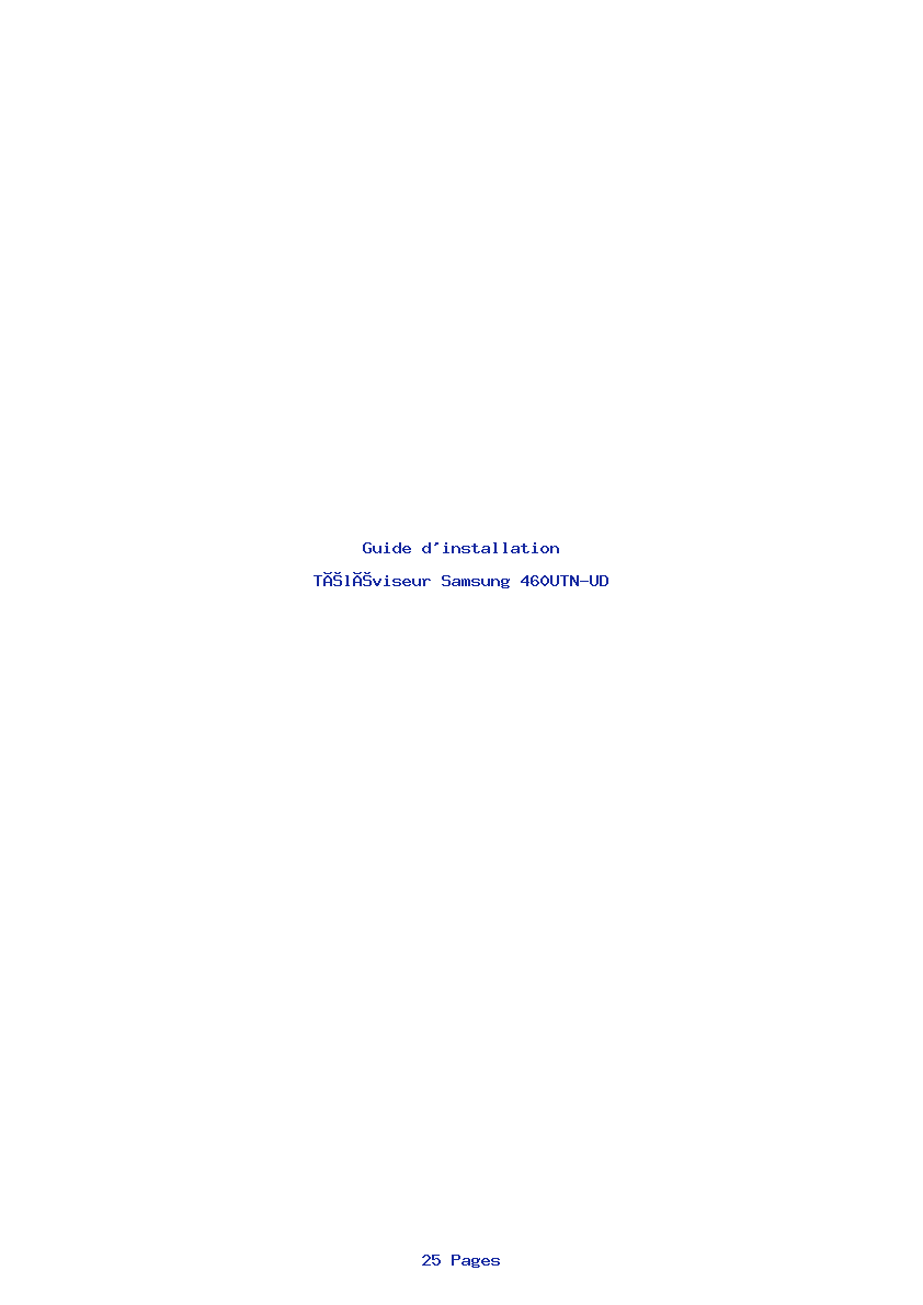 Page 1 de la notice Guide d'installation Samsung 460UTN-UD