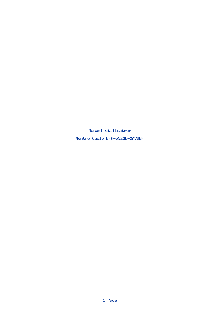 Page 1 de la notice Manuel utilisateur Casio EFR-552GL-2AVUEF