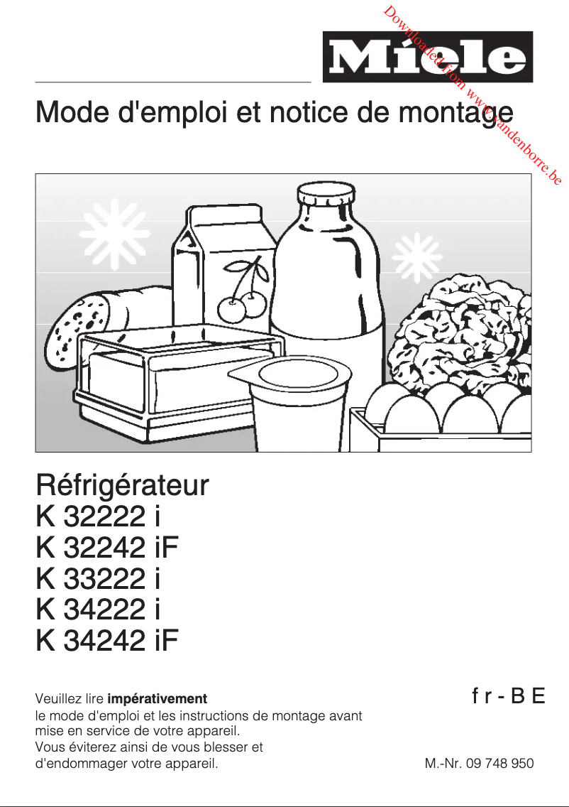 Page 1 de la notice Manuel utilisateur Miele K 33222 I