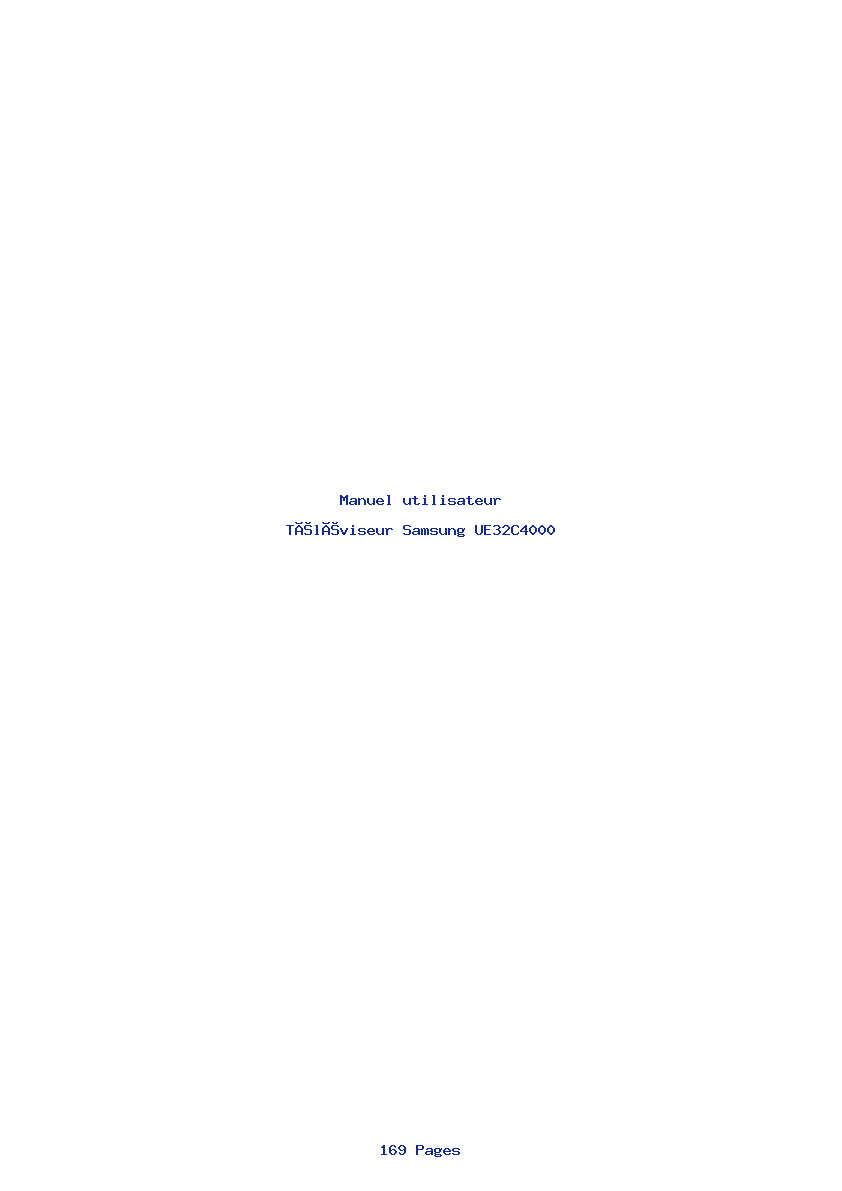 Page 1 de la notice Manuel utilisateur Samsung UE32C4000