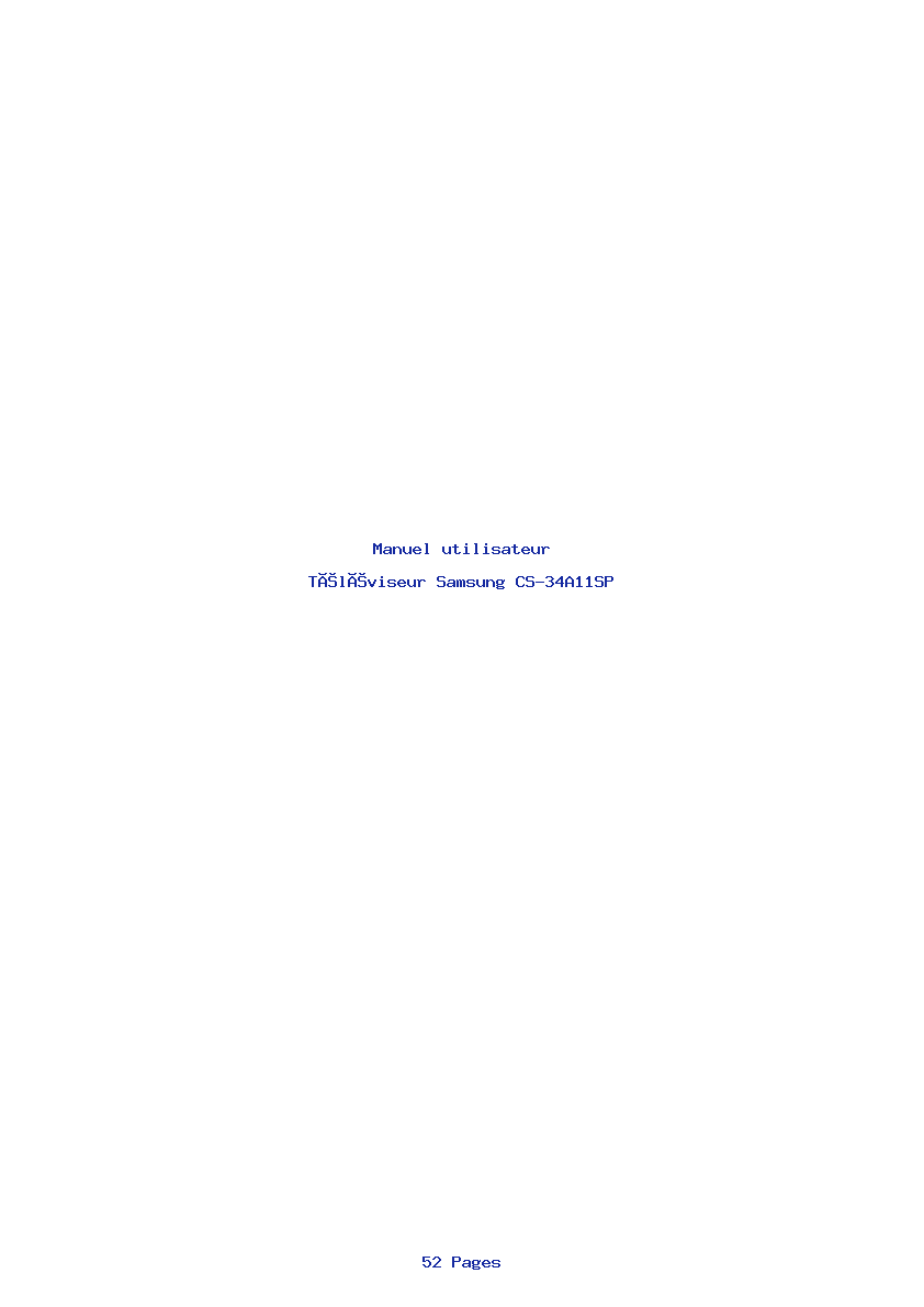 Page 1 de la notice Manuel utilisateur Samsung CS-34A11SP