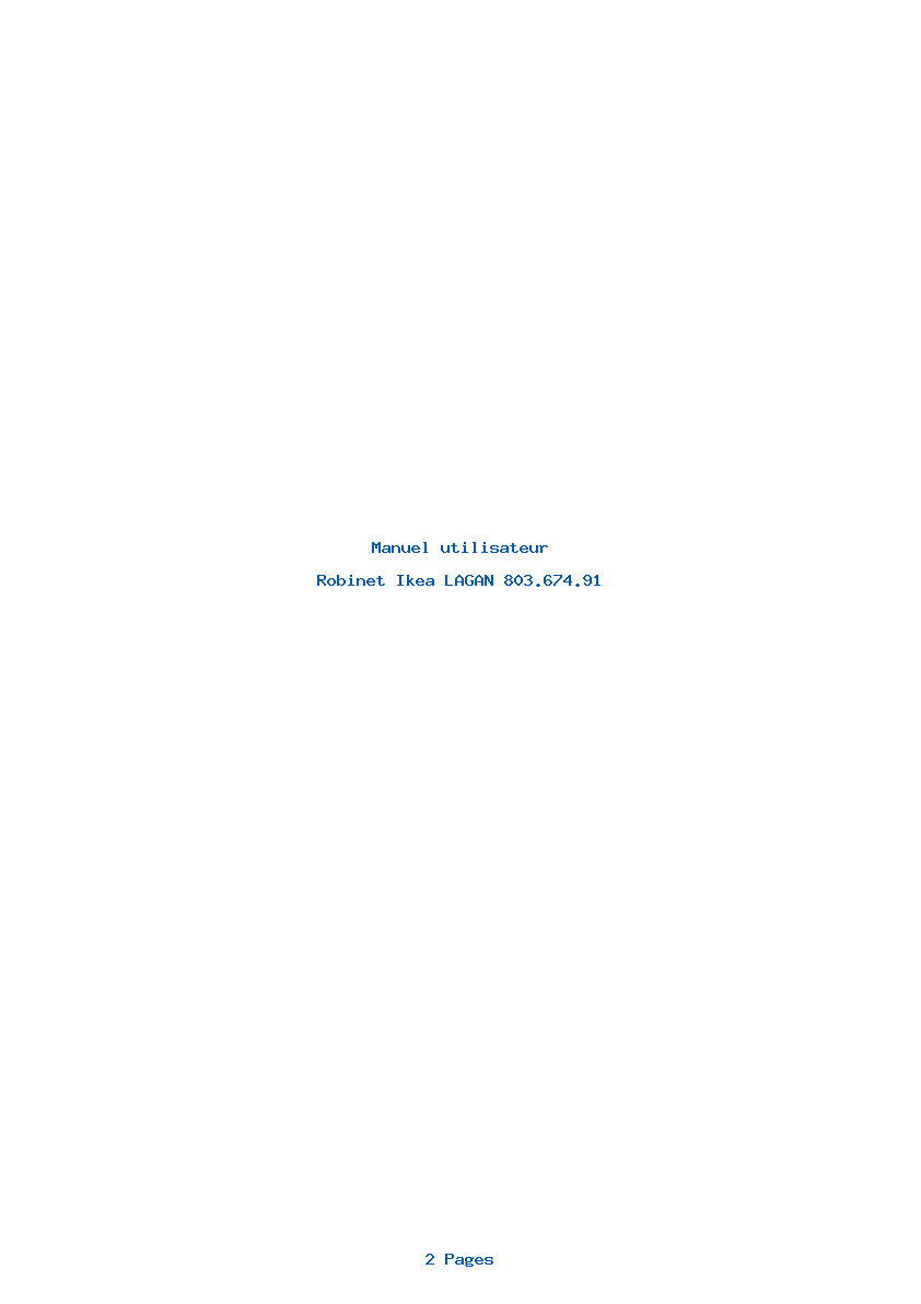 Page 1 de la notice Manuel utilisateur Ikea LAGAN 803.674.91