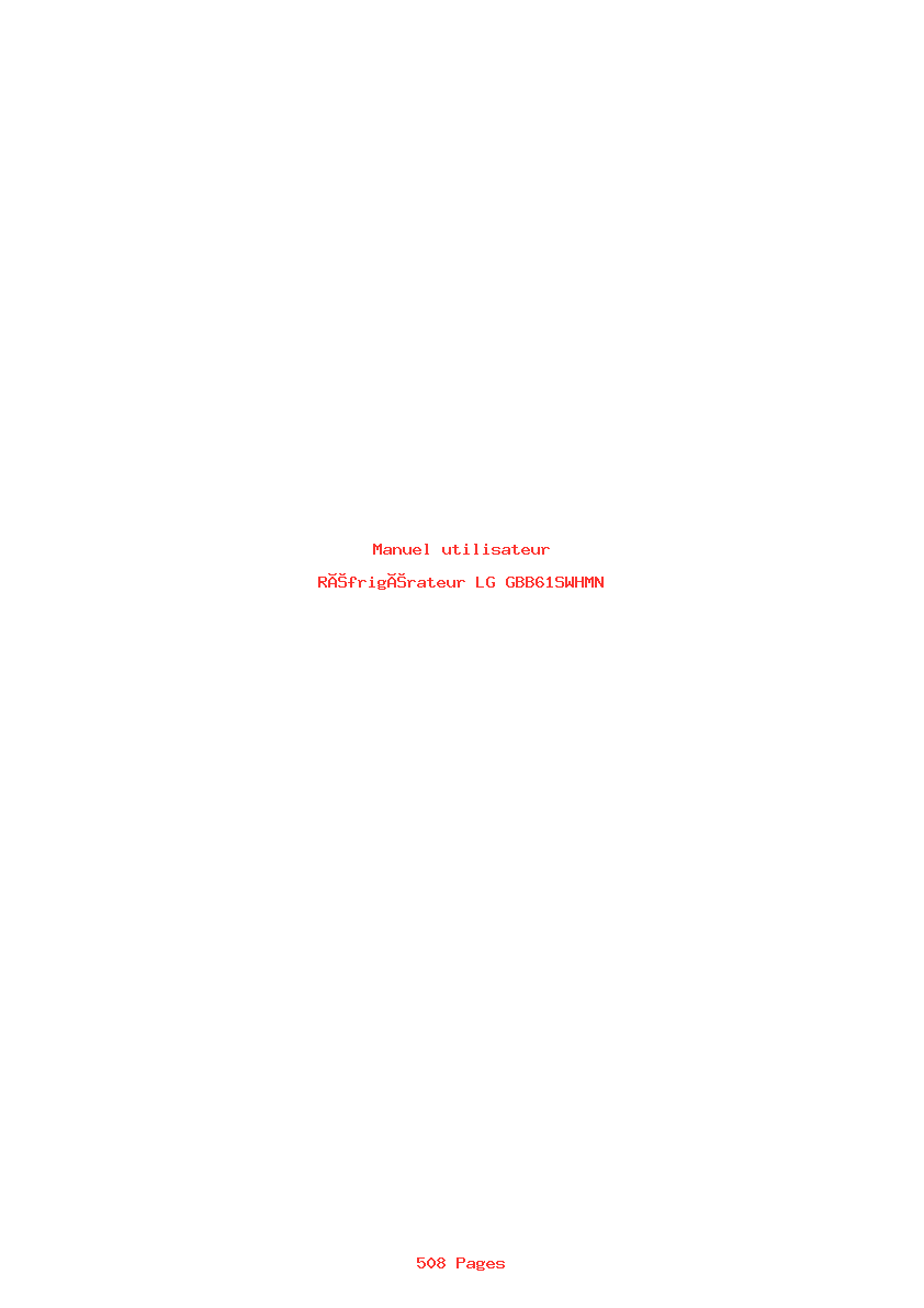 Page 1 de la notice Manuel utilisateur LG GBB61SWHMN