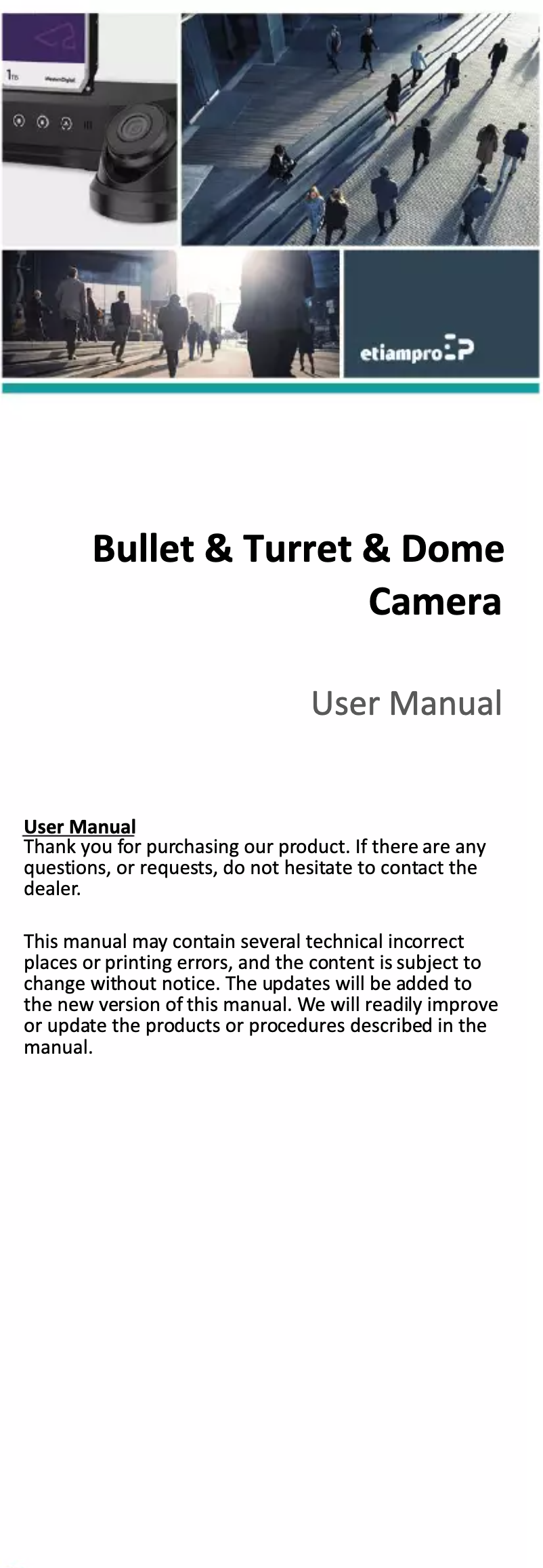 Page 1 de la notice Manuel utilisateur EtiamPro ECAMTVI501