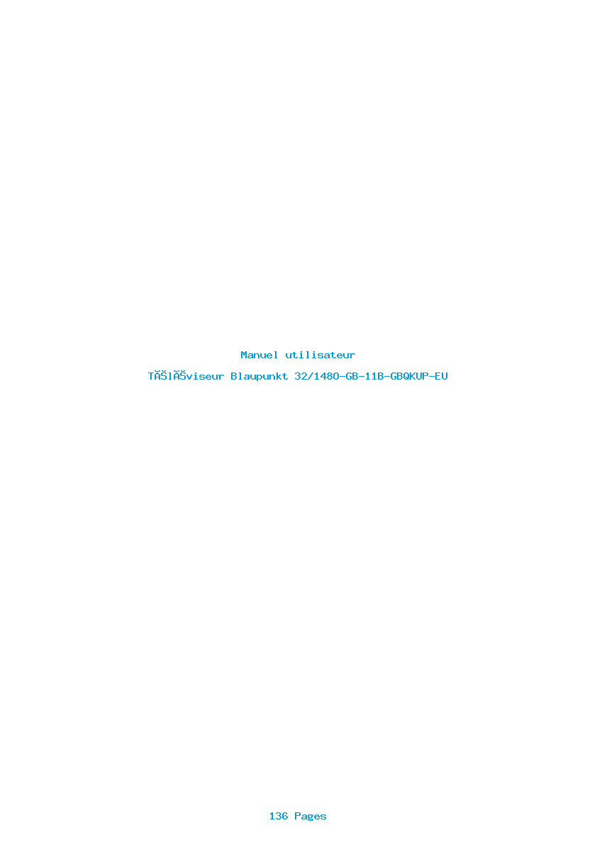 Page 1 de la notice Manuel utilisateur Blaupunkt 32/148O-GB-11B-GBQKUP-EU