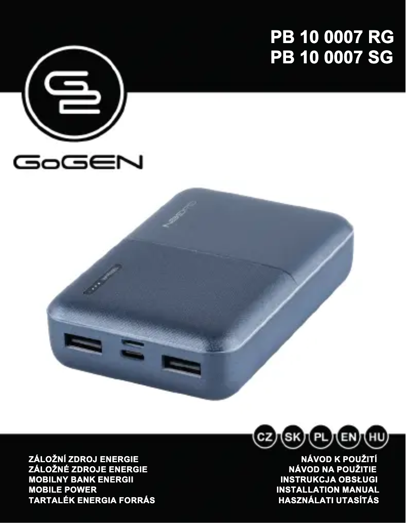 Page 1 de la notice Manuel utilisateur GoGen PB100007RG