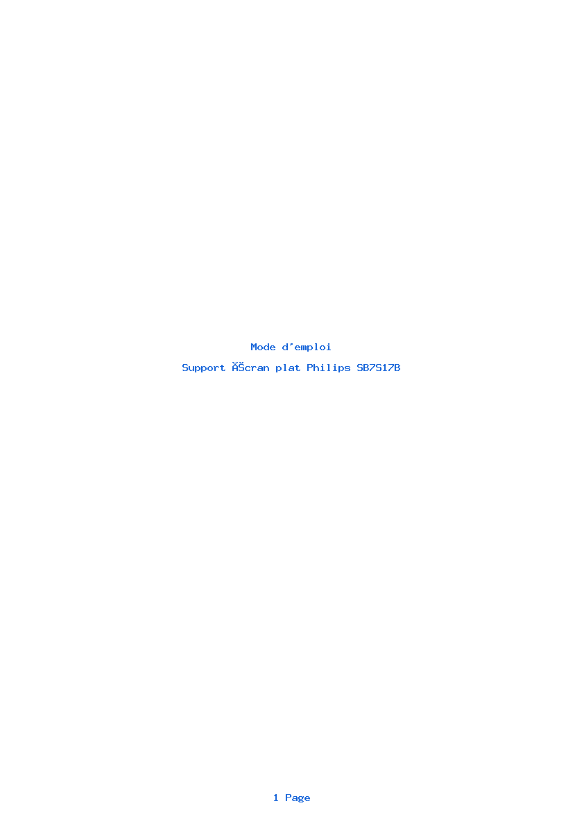 Page 1 de la notice Mode d'emploi Philips SB7S17B