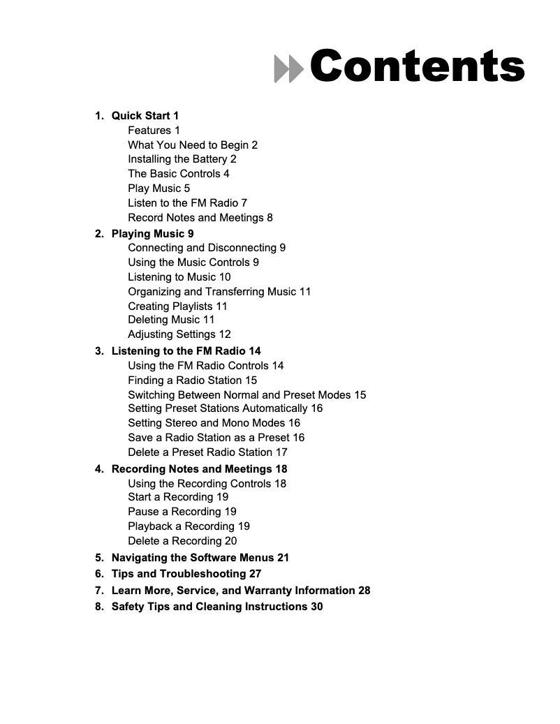 Page 1 de la notice Manuel utilisateur Sandisk SDMX1-256