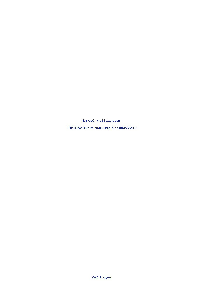 Page 1 de la notice Manuel utilisateur Samsung UE65H8000AT