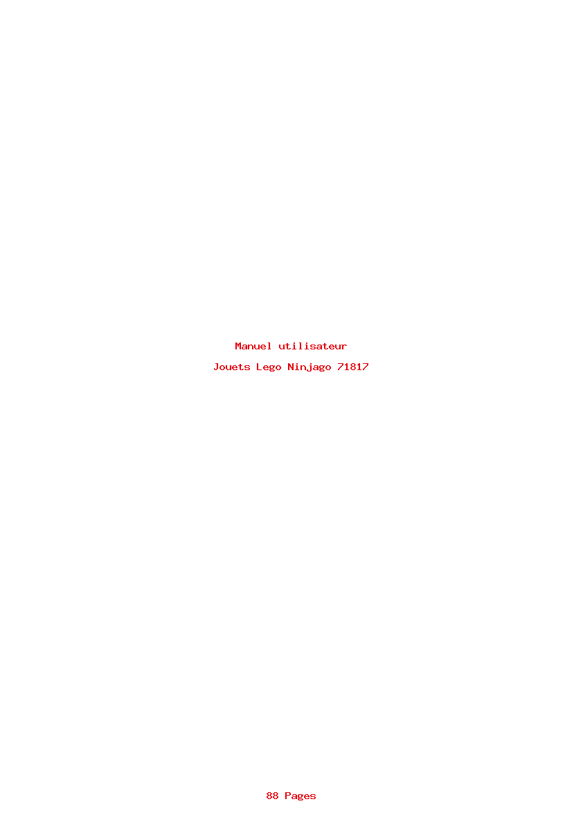 Page 1 de la notice Manuel utilisateur Lego Ninjago 71817