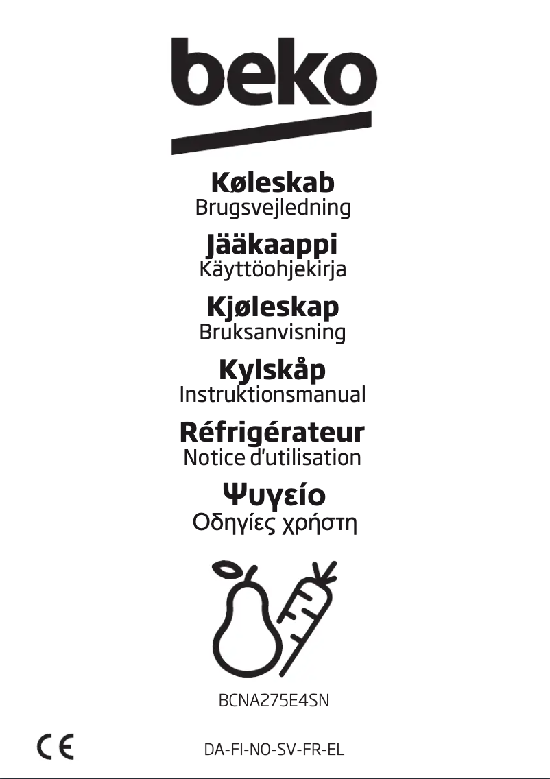 Page 1 de la notice Manuel utilisateur Beko BCNA275E4SN