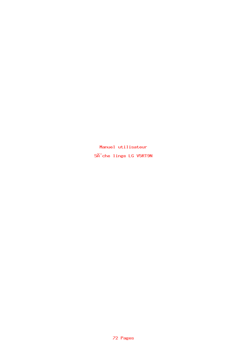 Page 1 de la notice Manuel utilisateur LG V5RT9N