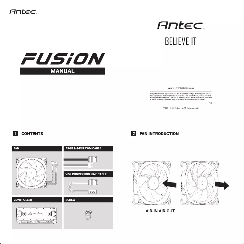 Page 1 of the manual User Manual Antec Fusion