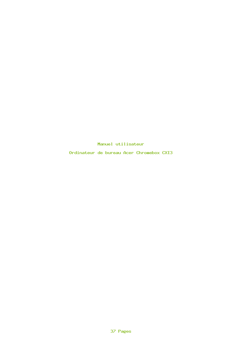 Page 1 de la notice Manuel utilisateur Acer Chromebox CXI3