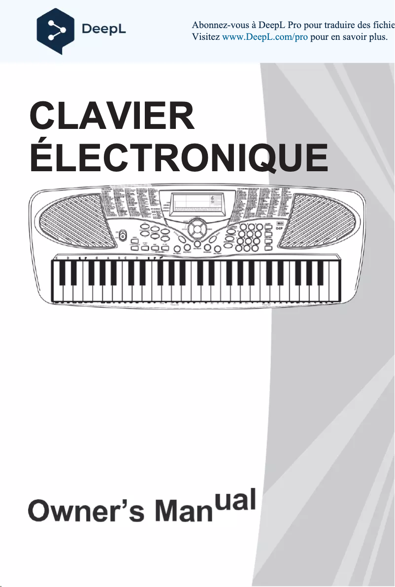 Page 1 de la notice Manuel utilisateur Medeli MC37A