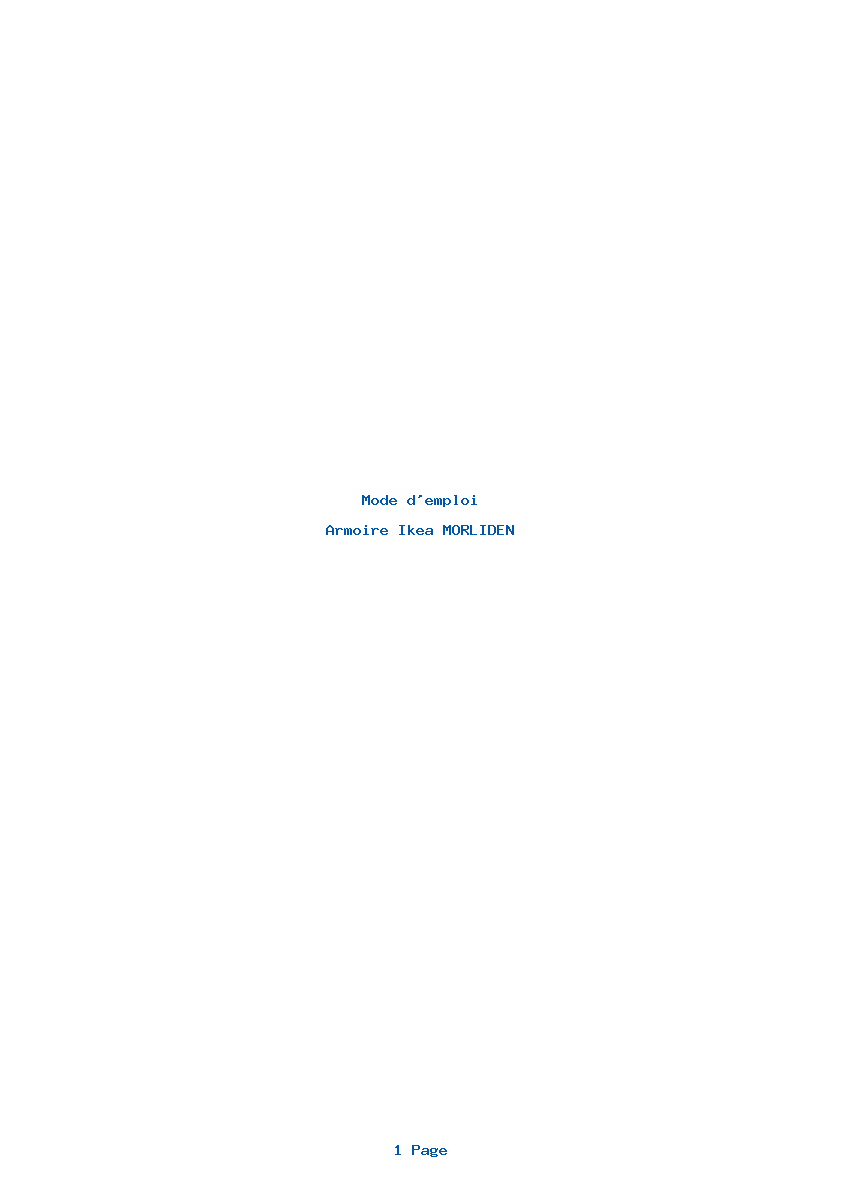 Page 1 de la notice Mode d'emploi Ikea MORLIDEN
