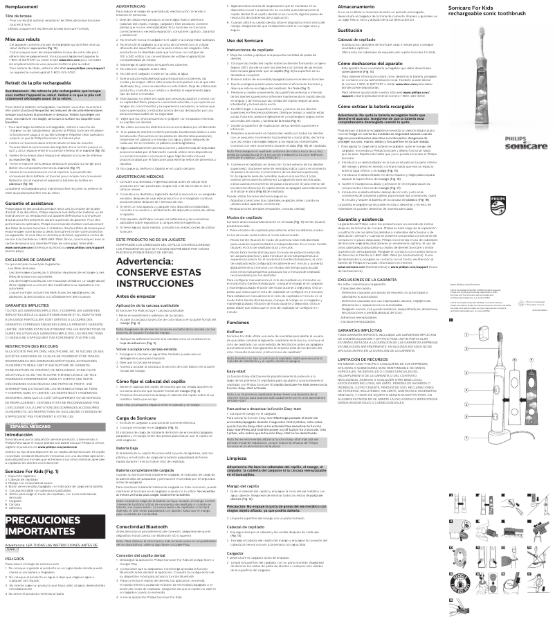 Página 1 del manual Manual de usuario Philips Sonicare For Kids HX6325