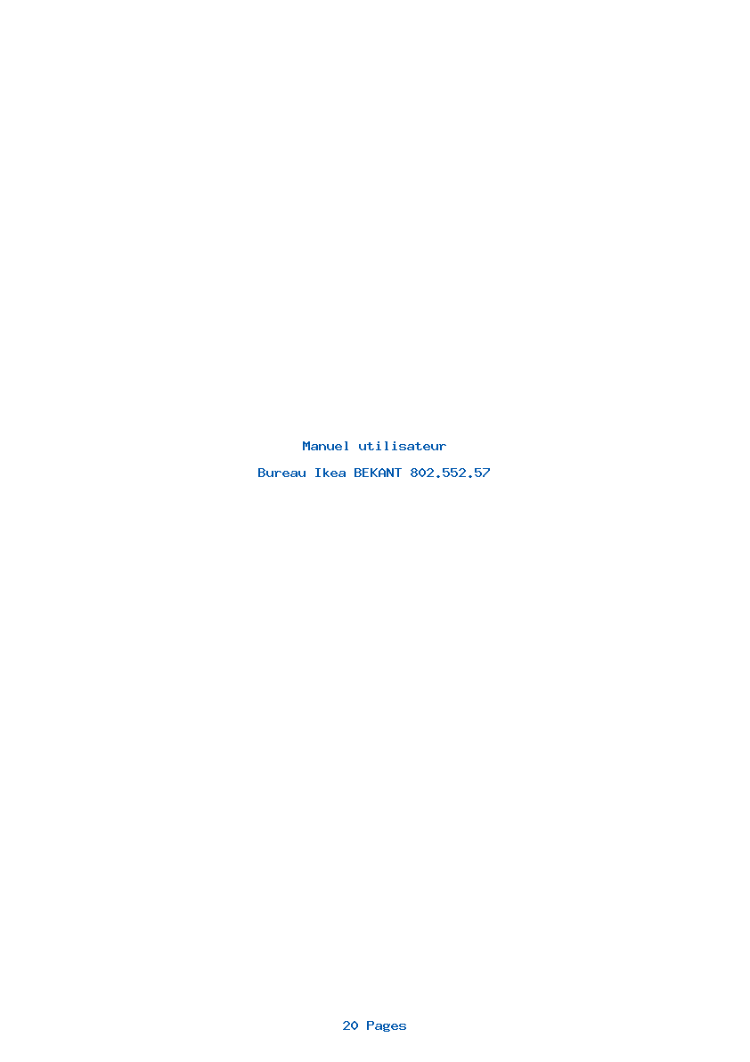 Page 1 de la notice Manuel utilisateur Ikea BEKANT 802.552.57