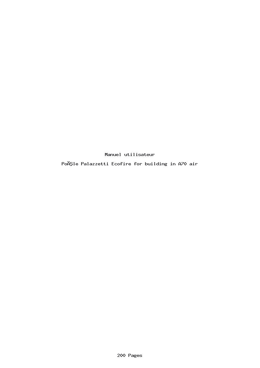 Page 1 de la notice Manuel utilisateur Palazzetti Ecofire for building in A70 air