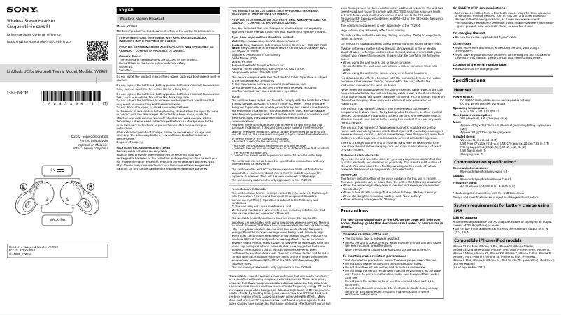 Page n°1 - Manuel utilisateur Sony LinkBuds UC