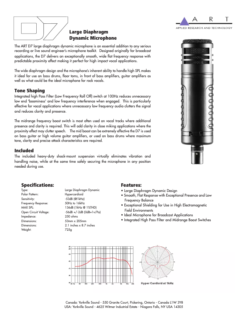 Page 1 de la notice Manuel utilisateur ART D7