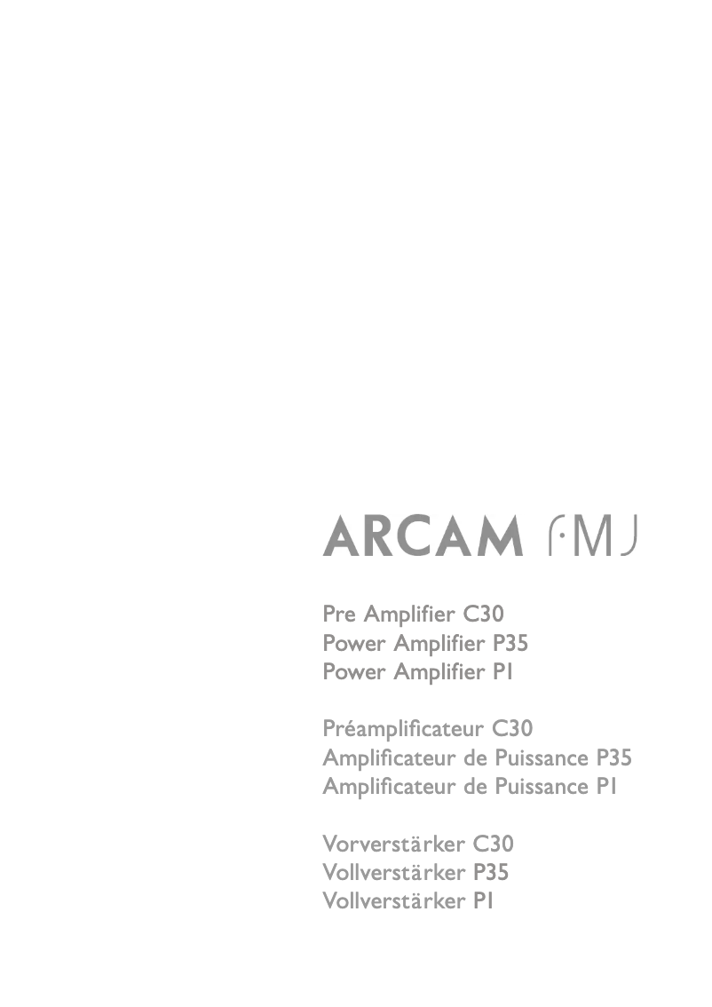 Page 1 de la notice Manuel utilisateur Arcam P1