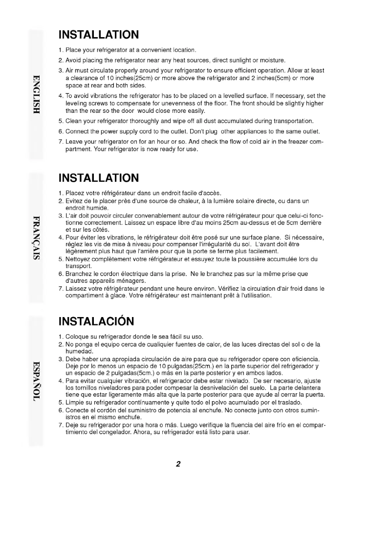 Page 1 de la notice Manuel utilisateur LG GR-652CV