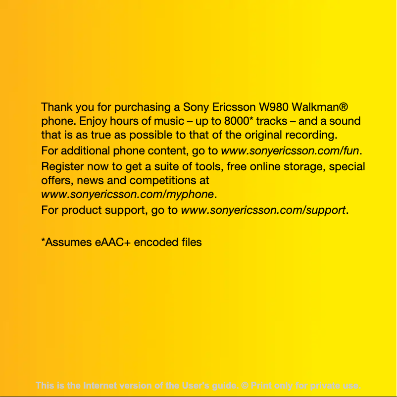 Image de la première page du manuel de l'appareil W980i