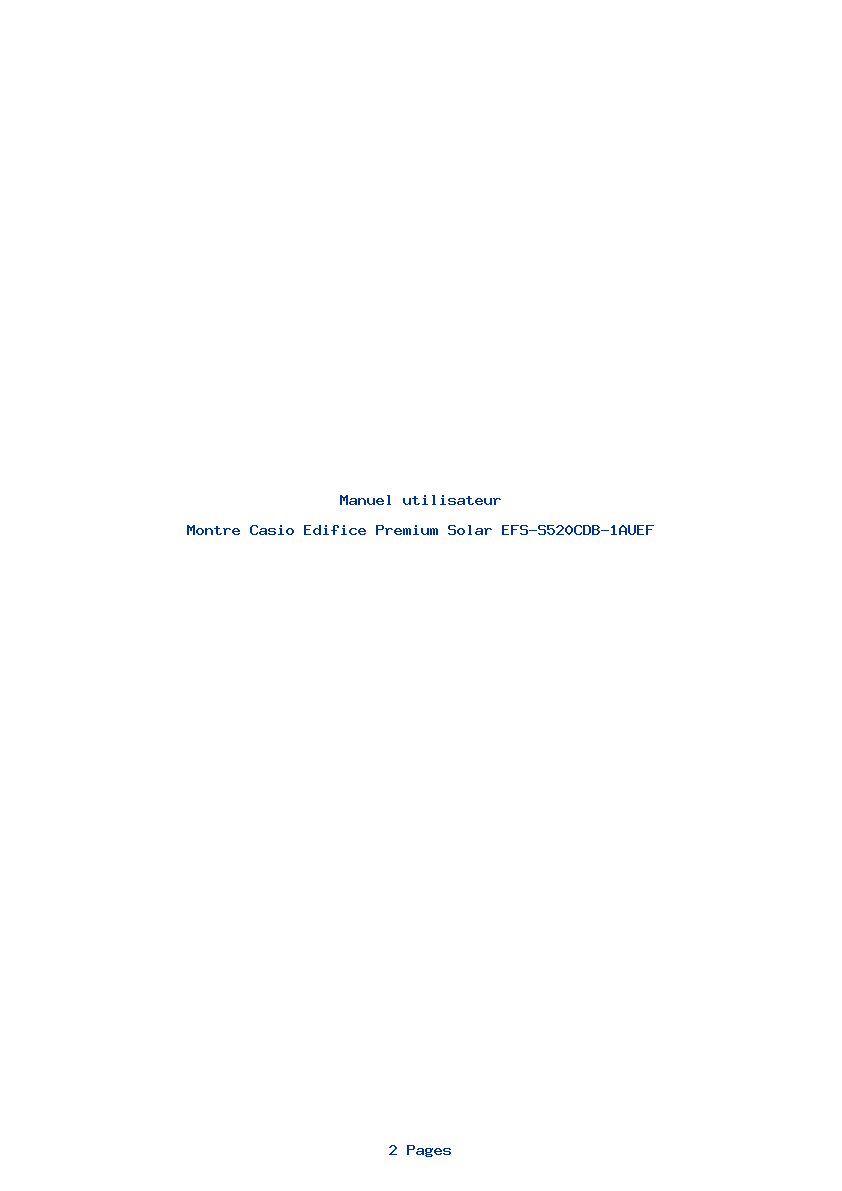 Page 1 de la notice Manuel utilisateur Casio Edifice Premium Solar EFS-S520CDB-1AUEF